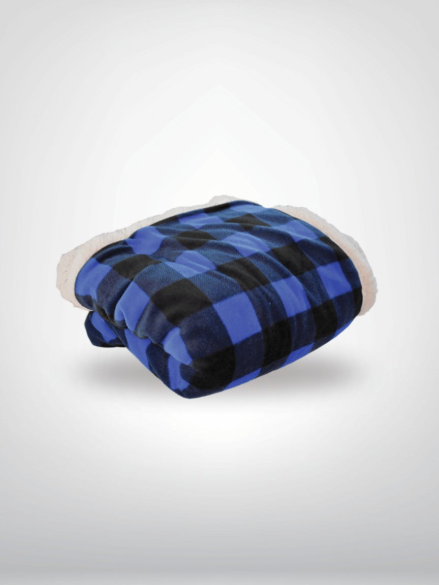 Deluxe Sherpa Throw Blanket- Buffalo Check
