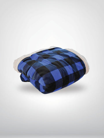 Deluxe Sherpa Throw Blanket- Buffalo Check