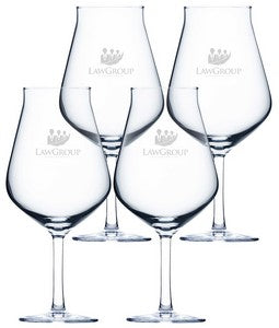 ~Hugo 14oz clear stemmed craft beer glass S/4 in a Noir box