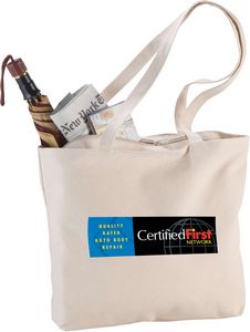 Zippered 10oz Cotton Canvas Shopper Tote