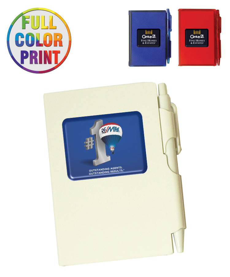 Union Printed - Pocket-Size Memo Pad with Attached Pen - Full Color Print