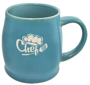 Umea 16oz reactive teal mug in Ripple gift box - Etched