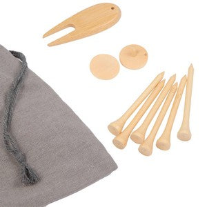 Bamboo Golf Tee Set with Recycled Pouch