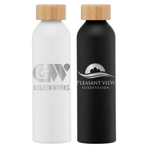 Eden - 20 oz. Aluminum Water Bottle with Bamboo Lid - Laser