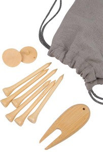 Bamboo Golf Tee Set with Recycled Pouch