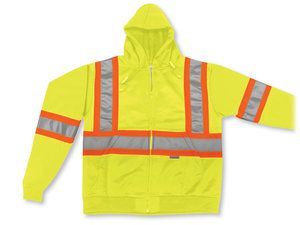 Lime Green Hi-Vis Zipper Hoodie