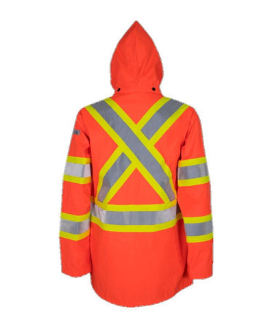 Flame Resistant Waterproof Orange Hooded Jacket