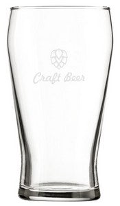 Crown Viking pilsner 16oz clear glass - Etched