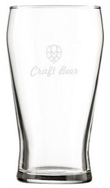 Crown Viking pilsner 16oz clear glass - Etched