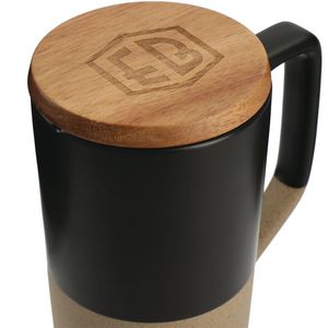 Tahoe Tea & Coffee Ceramic Mug with Wood Lid 16oz