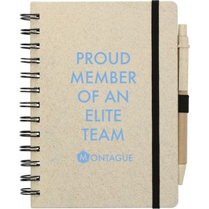 5'' x 7'' FSC® Mix Wheat Straw Notebook with Pen