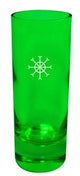 Shot glass Dark Green 2oz coloured glass