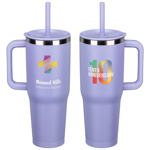 SENSO® Summit 40 oz Insulated Stainless Steel Travel Mug with Press-In Straw