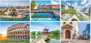 Full Colour Let's Travel Spiral Wall Calendar