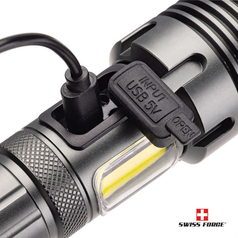 Swiss Force® Rimac Aluminum Rechargeable Flashlight