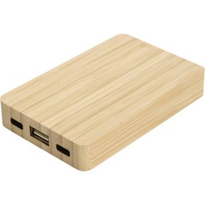 Dual Port Bamboo/rPET Power Bank 5,000 mAh