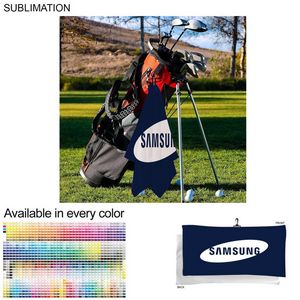 24 Hr Express Ship - Oversized Golf Towel in Microfiber Terry, 20x40, with Black Hook, Sublimated