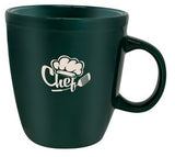 Mocha 19oz green ceramic mug -Etched