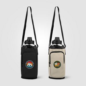 Flen Recycled PU Zipper Pocket Bottle Bag - 60 oz - Heat Transfer