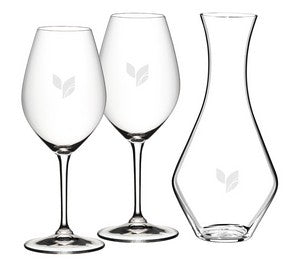 ~ Merlot decanter & Ouveurture 002 22.5oz wine RIEDEL crystal Gift set in a Raven gift box - Etched