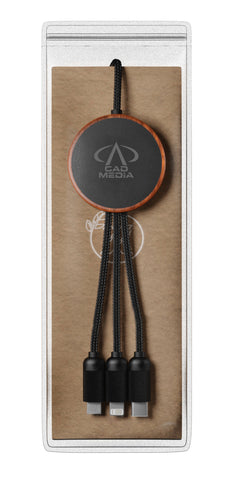 SCX Innovative Design™ 5-in-1 Bamboo 5W Wireless Charging Cable
