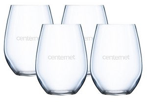 ~Domaine 16.75oz Chef&Sommelier crystalline stemless wine glass S/4 Midnight box - Etched