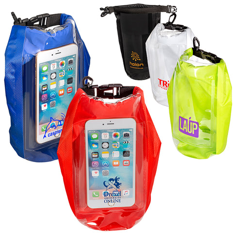 2L Water-Resistant Dry Bag w/Mobile Pocket