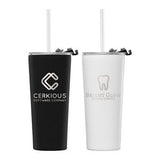 Excalibur - 21 oz. Double-Wall Stainless Tumbler with Straw- Laser