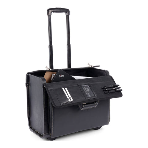 Bugatti Warren Business Case on Wheels w/Textured Vegan Leather