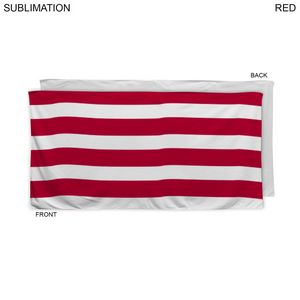 48 Hr Quick Ship - Cabana Stripe Sublimated, Absorbent Microfiber Dri-Lite Terry Beach Towel, 30x60