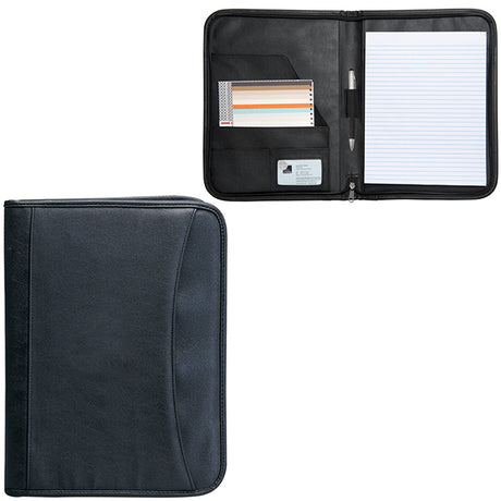 Zippered Notepad Portfolio: Simulated Leather