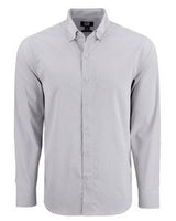 Cutter & Buck Skyline Eco Recycled Gingham Mens Big & Tall Long Sleeve Dress Shirt