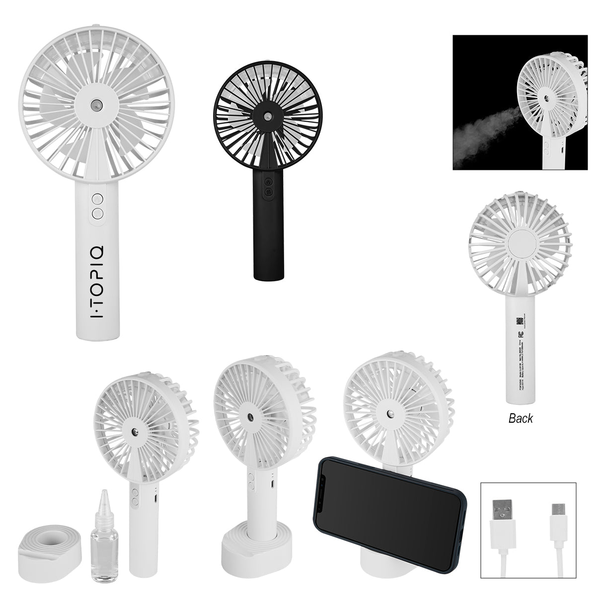 Mist Fan With Phone Stand