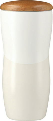 10 Oz. Reno Double Wall Ceramic Tumbler w/Wood Lid