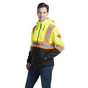 Shield Adult Hi-Vis Softshell Jacket w/Detachable Hood