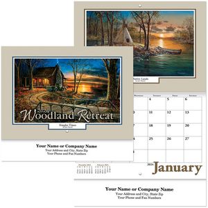 Woodland Retreat Stapled Wall Calendar
