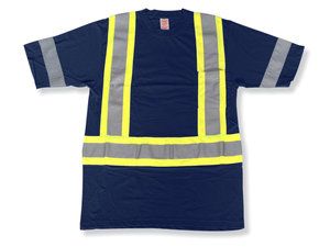 Reflective Navy Blue Cotton T-Shirt