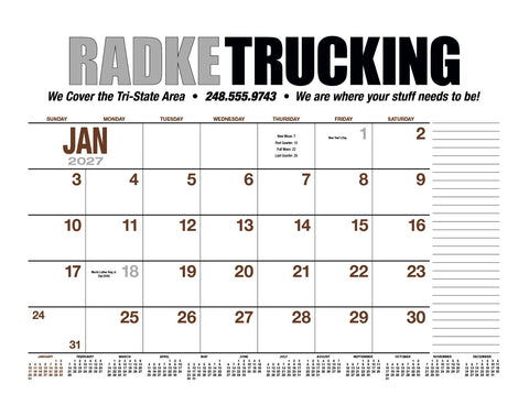 HotLine® Products 13-Month Desk Pad Calendar