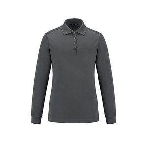 Birdie Ladies Long Sleeve Pique Mesh Polo Shirt