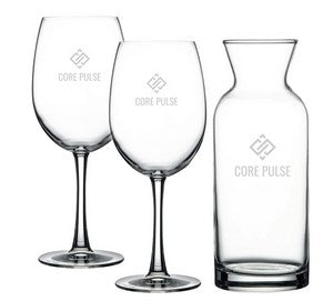 ~Durham & Lyric Set, 1 carafe, 2 wine glasses in a Raven Gift box