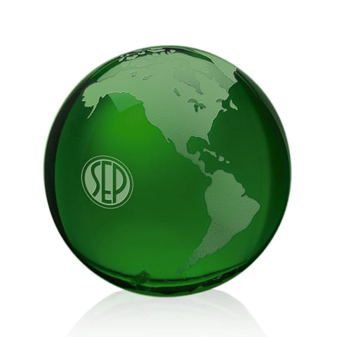 Globe Paperweight - Green