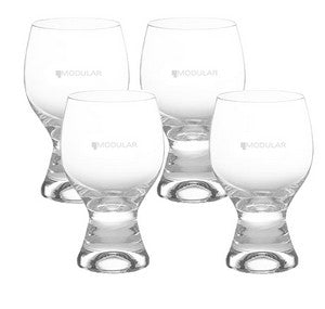 Gina Goblet 12.5oz crystalline Set of 4 with Gift box - Etched