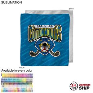 24 Hr Express Ship - Microfiber Dri-Lite Terry Rally, Sweat, Skate Towel, 15x15, Sublimated