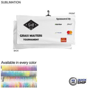 48 Hr Quick Ship - Oversized Golf Towel in Microfiber Terry, 22x44, with Black Hook, Sublimated