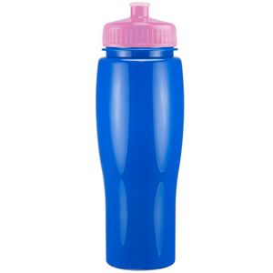 24 Oz. Contour Bottle w/ Push Pull Lid - Solid Colors