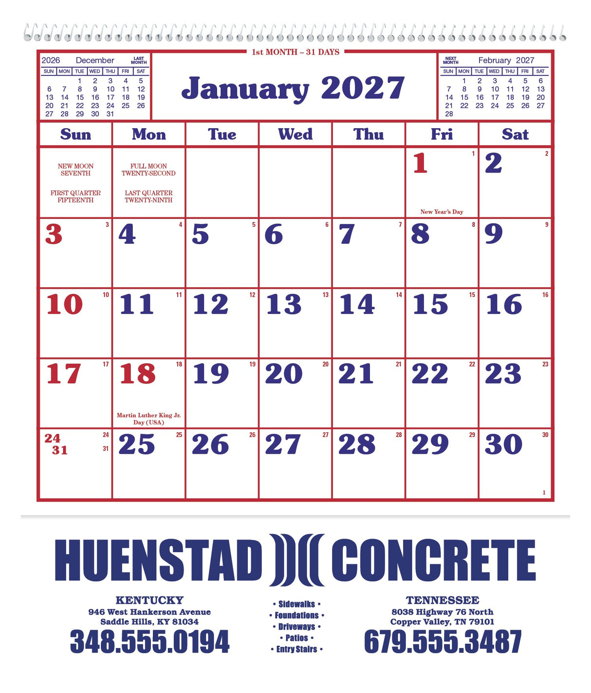 Skinner & Kennedy® Home/Office Appointment Calendar