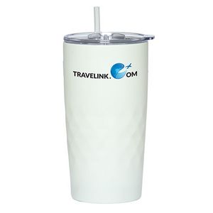 Montego 600 Ml. (20 Fl. Oz.) Double Walled Travel Tumbler With Straw