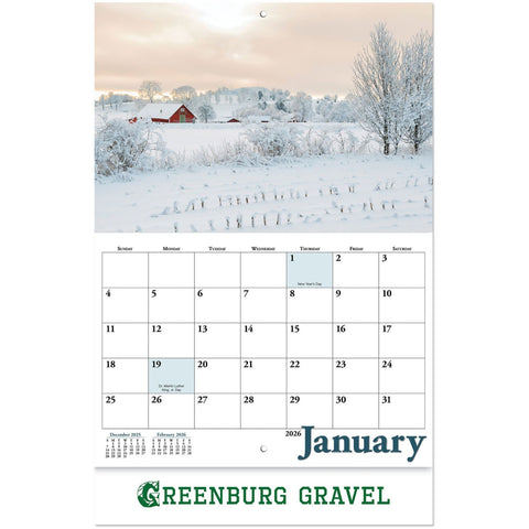 Country Memories Stapled Wall Calendar