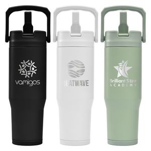 Polar Duo - 32 oz. Double-Wall Recycled Stainless Steel Tumbler with Storage Base - Laser