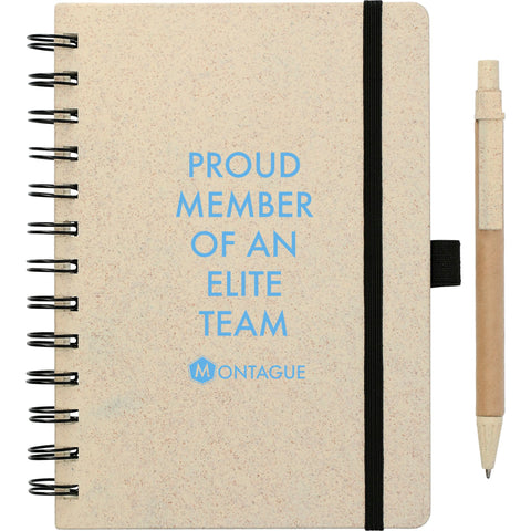 5'' x 7'' FSC® Mix Wheat Straw Notebook with Pen